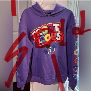 Mens Womens Purple Hoodie Fruit Loops Cereal Gear Toucan Sam Hoodie Large